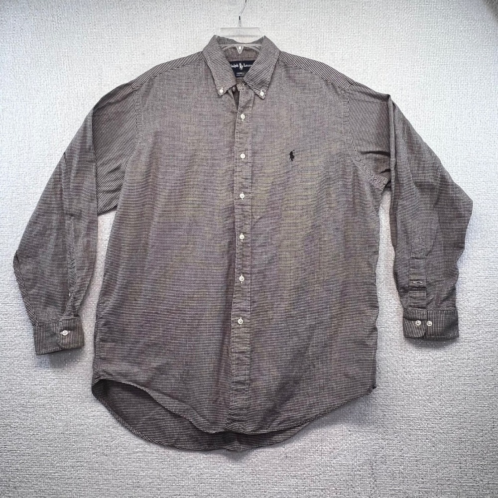Polo Ralph Lauren Yarmouth Men's 16.5 Button Down Houndstooth Cotton‎ Shirt"